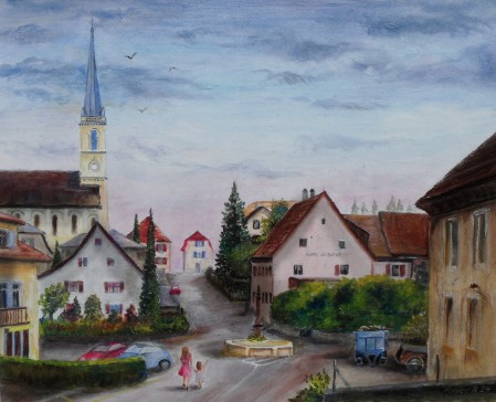 Courgenay, la rue de l'Eglise