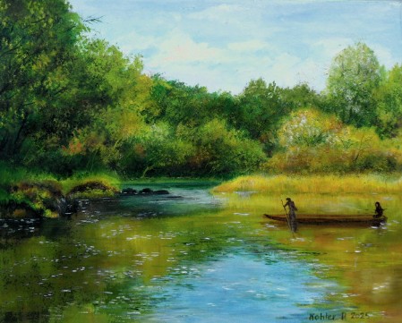 La barque du doubs à fond plat.