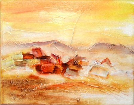 Le soleil du sud écrase le hameau