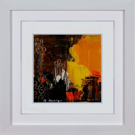 Miniature abstraite.Trois bouquets de fleurs s'épanouissent.